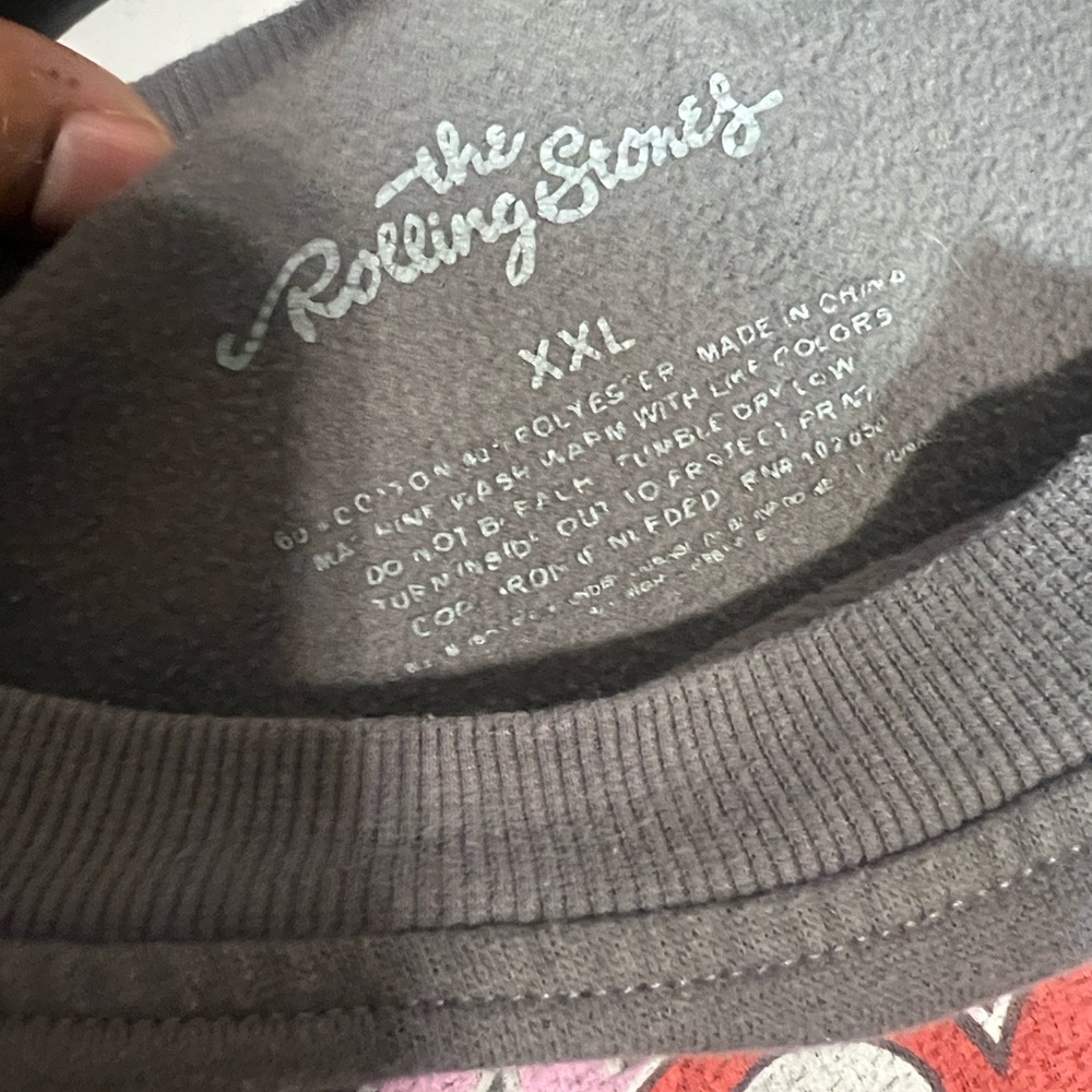 The Rolling Stones Gray Sweatshirt with Red and Pink Graphic - Picture 2 of 7